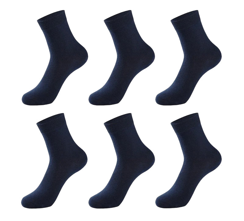 Men's Cotton Dress Socks - (6 Pairs)