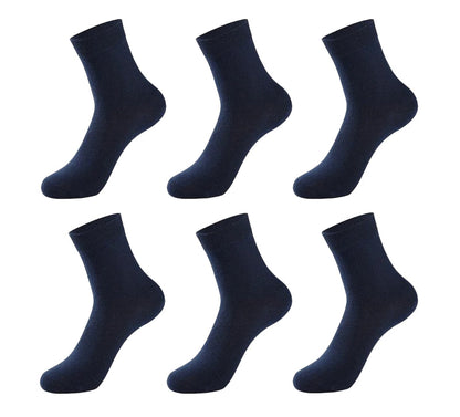 Men's Cotton Dress Socks - (6 Pairs)